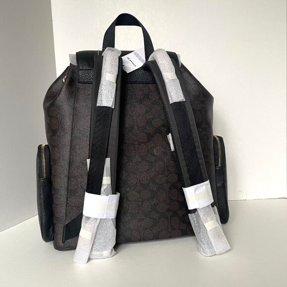 Coach CZ187 Baby Diaper Backpack Brown Signature Canvas Leather w/ Changing Pad - Picture 2 of 12